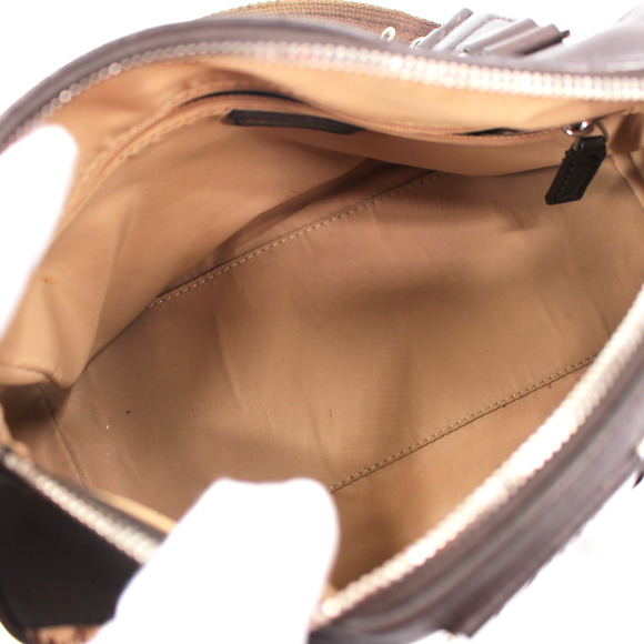 Christian Dior Street Chic Trotter Brown Leather Mini Boston Bag Canvas Monogram - Picture 7 of 8